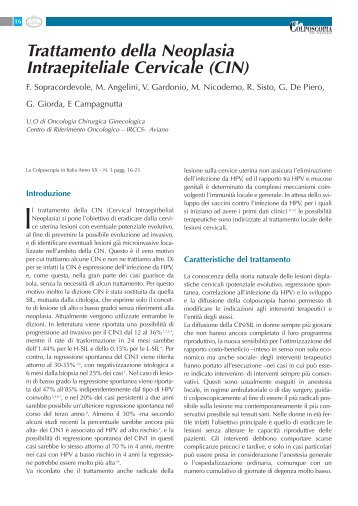 Trattamento della Neoplasia Intraepiteliale Cervicale (CIN)