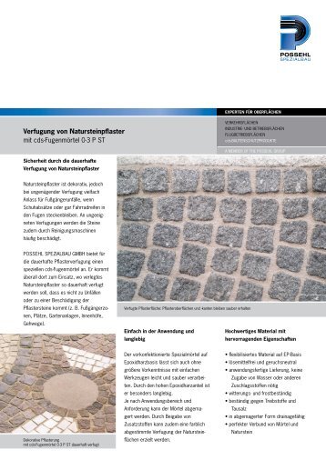 Info Pflasterverfugung von Natursteinen - Possehl Spezialbau