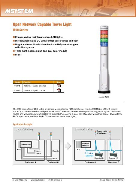 Open Network Capable Tower Light IT60 Series - M-System