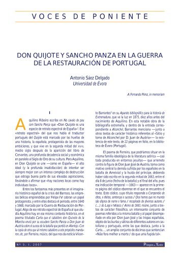Don Quijote y Sancho Panza en la Guerra de la ... - Pliegos de Yuste