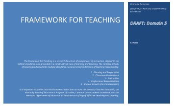 Kentucky Adapted Danielson 2011 Framework - Kentucky Education ...