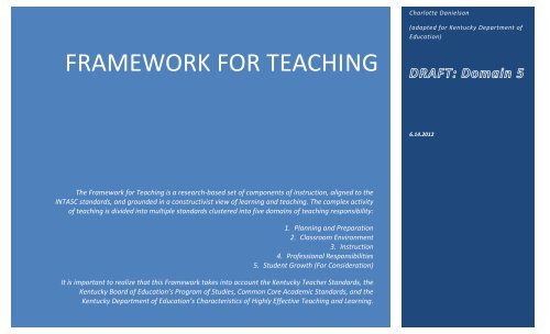 Kentucky Adapted Danielson 2011 Framework - Kentucky Education ...