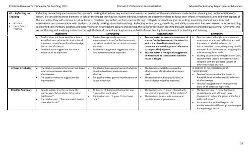 Kentucky Adapted Danielson 2011 Framework - Kentucky Education ...