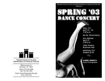 Spring 2003 Dance Concert - Mvilledth.org