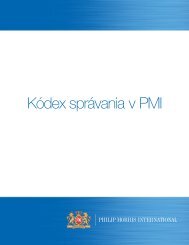 Kódex správania v PMI - Philip Morris