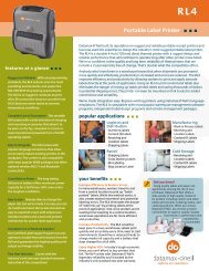 Download a datasheet for the RL4 Portable Label Printer