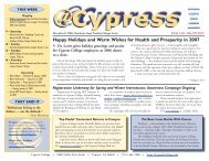 December 8, 2006 - News... - Cypress College