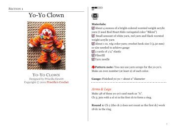 Yo-Yo Clown - Priscilla's Crochet