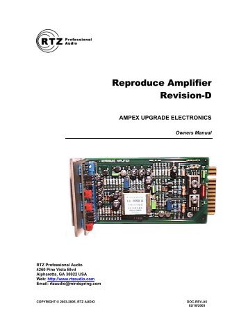 Repro Rev-D Owners Manual - RTZ Professional Audio