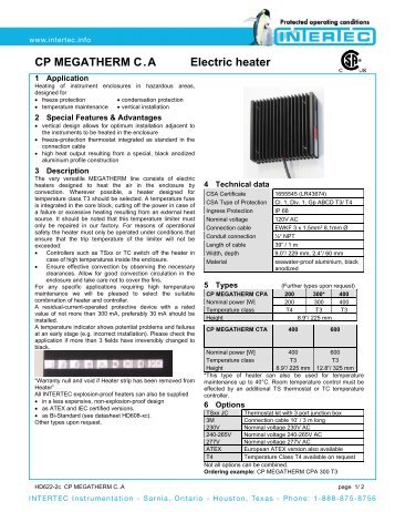 CP MEGATHERM C.A Electric heater