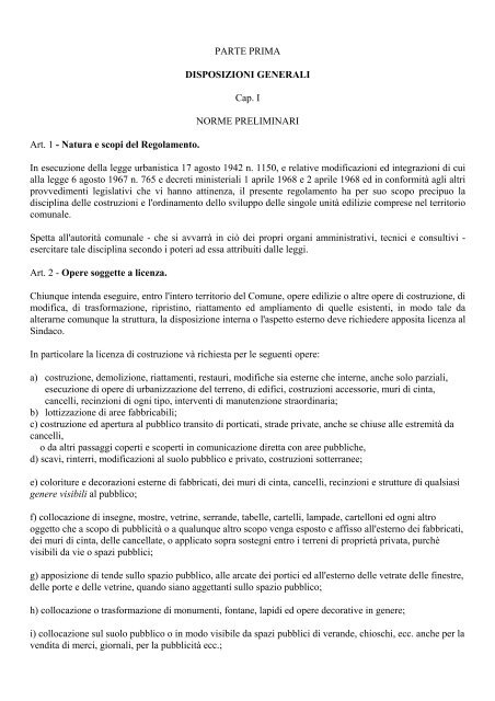 Regolamento Edilizio - Comune di Boscotrecase