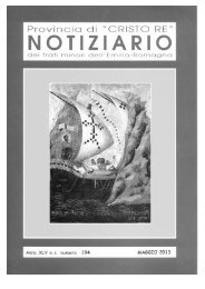 Notiziario - Provincia di Cristo Re dei Frati Minori dell'Emilia Romagna