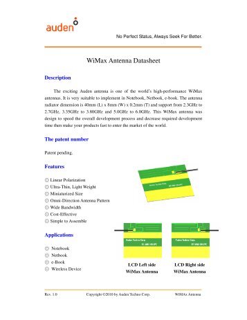 WiMax Antenna Datasheet