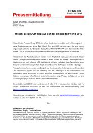 Hitachi zeigt LCD displays auf der embedded world ... - KOE Europe