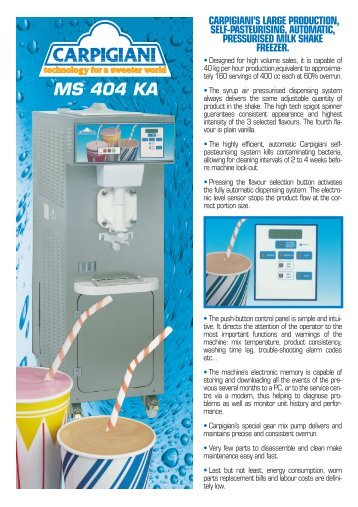 Carpigiani - MS 404 KA - Shake - Italiangelato.com.au