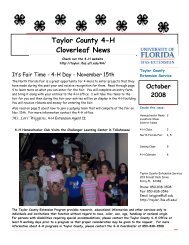 4-H Clubs - Taylor County Extension - University of Florida