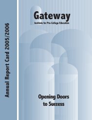 ARC: 2006 - Gateway Institute for Pre-College Education - CUNY