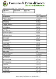 Comunali - Preferenze totali per lista e candidati - Comune di Piove ...