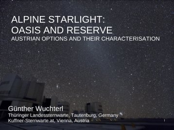 ALPINE STARLIGHT: OASIS AND RESERVE - Starlight Initiative
