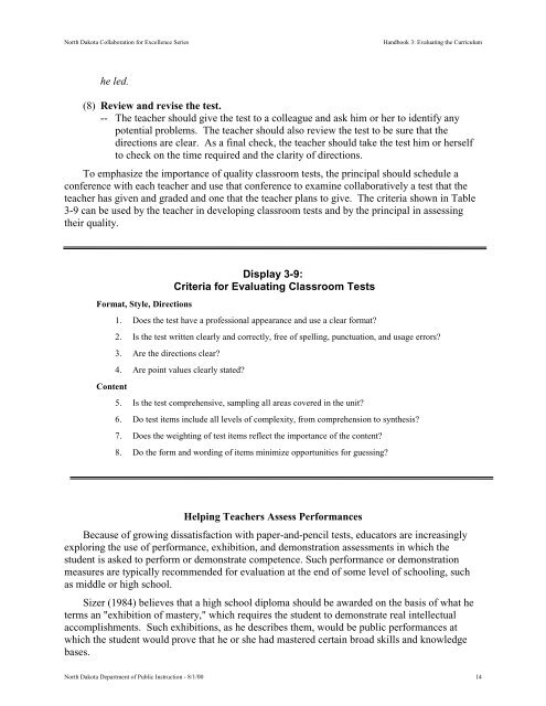 Sample Scope and Sequence Chart - ND Curriculum Initiative