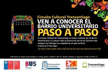 El circuito Cultural de Transantiago te invita a caminar por el Barrio ...