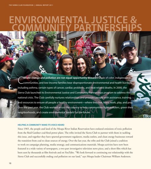 The Sierra Club Foundation Annual Report 2011