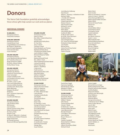 The Sierra Club Foundation Annual Report 2011
