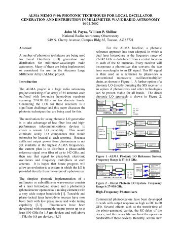 alma memo #440: photonic techniques for local oscillator generation ...