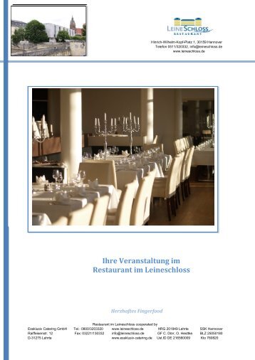 Ihre Veranstaltung im Restaurant im Leineschloss - Hannover ...