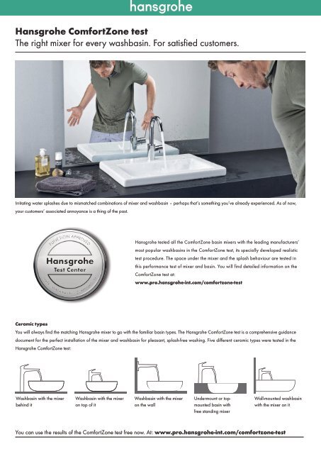 Test results with Laufen wash basins - Hansgrohe