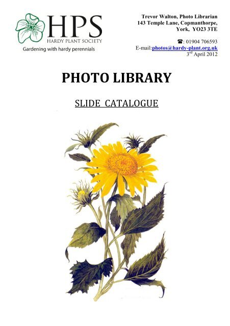 PHOTO LIBRARY - Hardy Plant Society