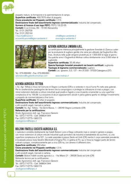 Catalogo Foreste e Aziende Certificate PEFC 2010 - greenfvg.it