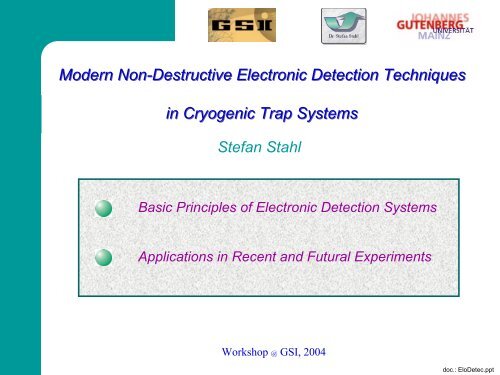 Modern Non-Destructive Electronic Detection Techniques in ... - GSI