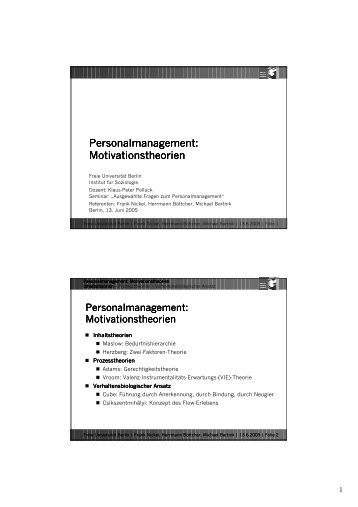 Personalmanagement: Motivationstheorie Flow-Konzept.