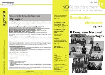 Noticias Abril 2005 - Ordem dos BiÃ³logos