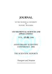 JOURNAL - ТеÑ
ниÑеÑки УнивеÑÑиÑÐµÑ - СоÑÐ¸Ñ - Филиал Ðловдив