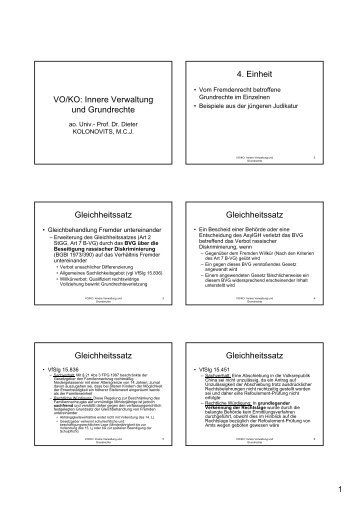 VO/KO: Innere Verwaltung und Grundrechte 4. Einheit ...