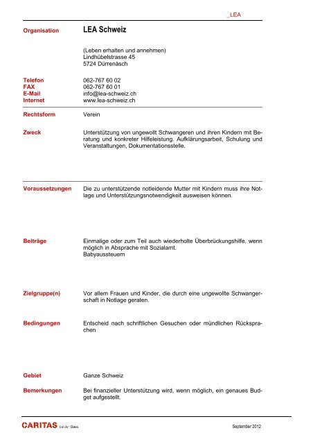 Stiftung - Caritas beider Basel