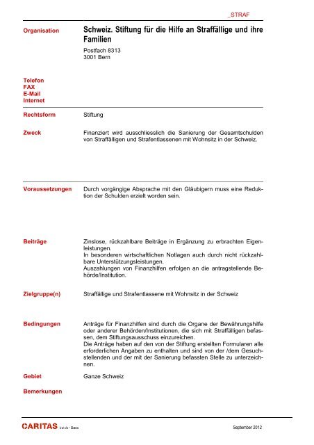 Stiftung - Caritas beider Basel