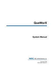 QueWorX System Manual - NEC Corporation of America