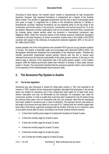 Reform of Severance Pay Law in Austria - mutual learning programme