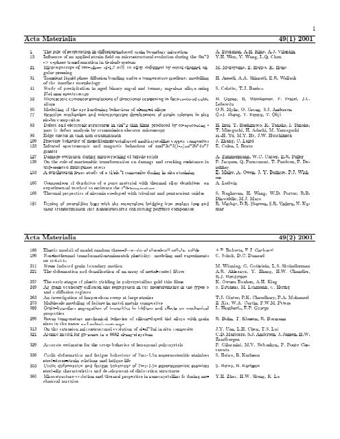 1 Acta Materialia 49(1) - American Academy of Mechanics