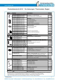 Produktübersicht 2012 Ex-Heizungen ... - Intertec-Hess GmbH