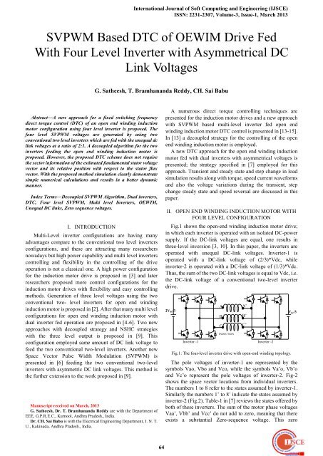 SVPWM Based DTC of OEWIM Drive Fed With Four Level Inverter ...