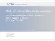 REACH and Its Current Status and Success in Europe ... - NACD