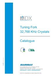 Tuning Fork 32,768 KHz Crystals Catalogue - Manudax
