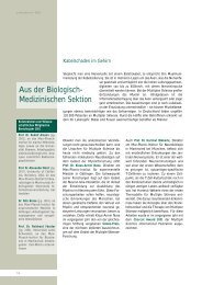 Aus der Biologisch- Medizinischen Sektion - Max-Planck-Gesellschaft