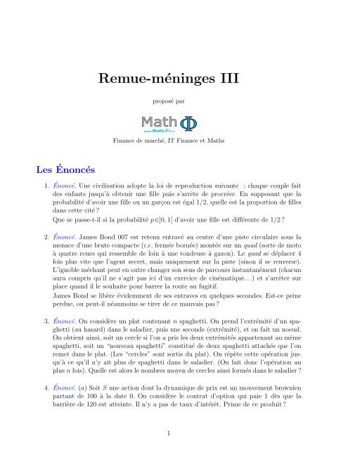 Remue-mÃ©ninges III - Maths-fi.com