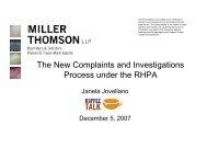 The New Complaints and Investigations Process under the RHPA