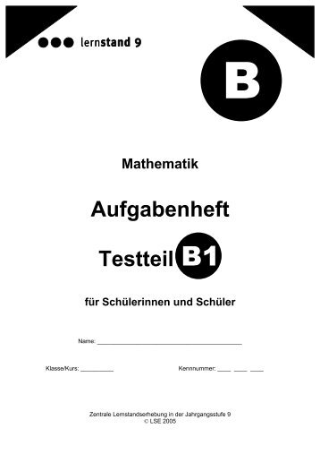 Aufgabenheft Testteil - Standardsicherung NRW